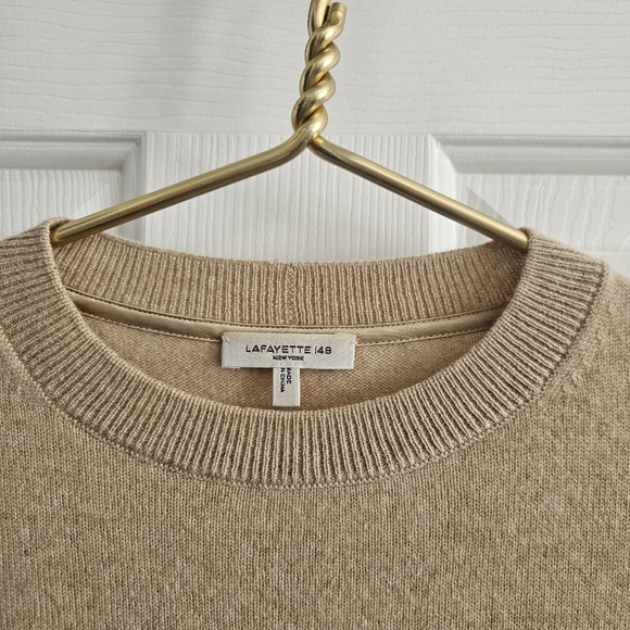 NWOT Lafayette 148 New York Cashmere Crew Neck Short Sleeve Sweater - Picture 7 of 8